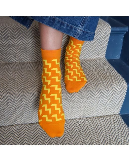 Peper Harow - Made in England Orange Victoria & Chelsea Socks Two Pack