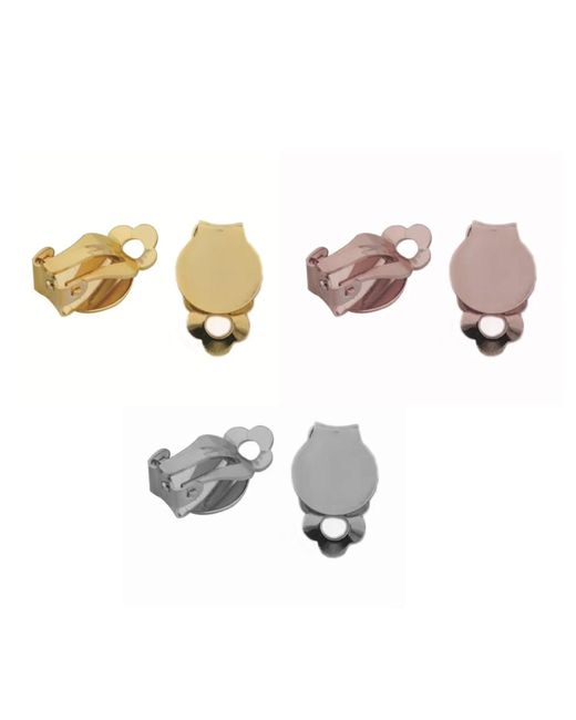 Latelita London Natural Rose Flower Large Stud Clip On Earrings Rosegold