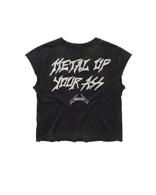 Other Uk Black Metallica Metal Up Your Ass Raw Edge T-Shirt for men