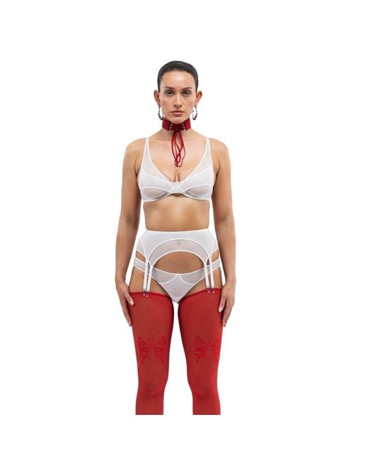 Zhilyova White Asteria Garter Belt