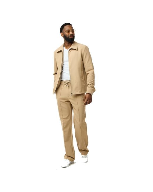 DAVID WEJ Natural Ashford Relaxed Drawstring Trouser for men