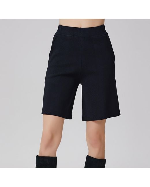 Smart and Joy Black Minimalist Bermuda Shorts
