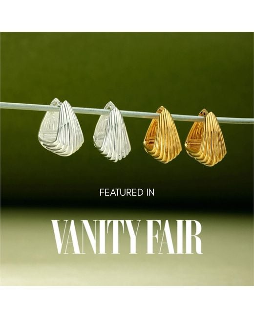 Vanhi White Juno Ridged Chunky Hoops