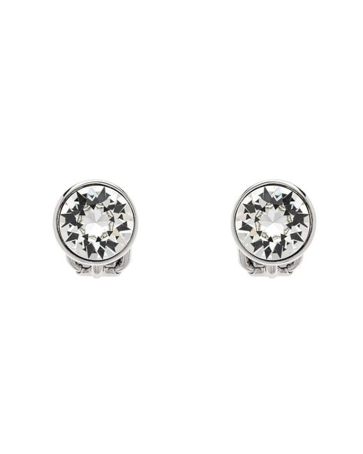 Emma Holland Jewellery Metallic Platinum Crystal Stud Clip Earrings