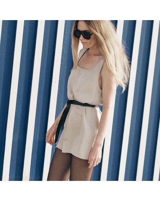 Victoria Slavinskaia Brown Neutrals Silk Mini Dress