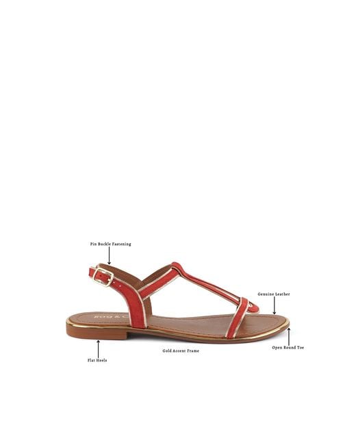 Rag & Co Brown Feodora Flat Slip-On Sandals By Rag & Co
