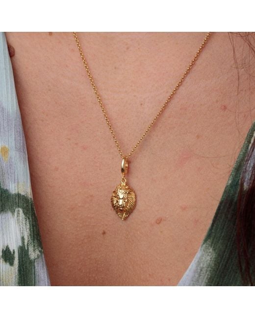 Lily Charmed Metallic Plated Lion Head Zodiac Charm Necklace