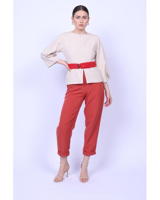 Mary Dickow Red Halima Top-Light