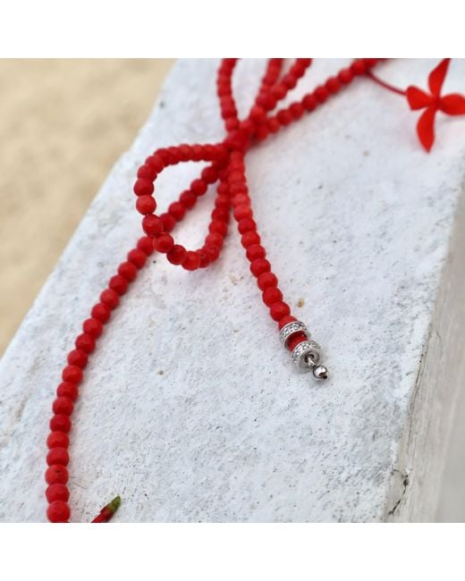 Mineralgems•Studio Red Coral Bow Necklace