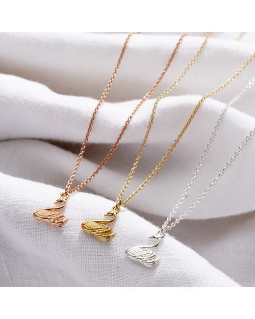 Posh Totty Designs Metallic Plated Soulmate Swan Charm Necklace