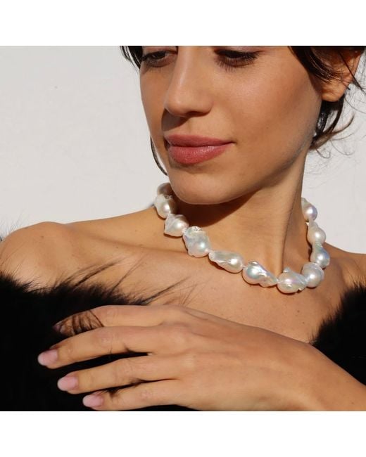 Mineralgems•Studio Metallic Baroque Pearl Necklace