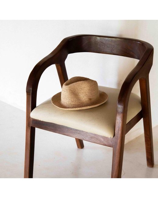 Shaded the Label White Neutrals Hallane Straw Trilby Hat With Sterling Jewellery