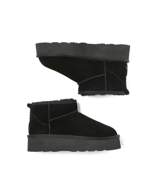 EverAu Australia Black Heron Ultra Mini Platform Boots