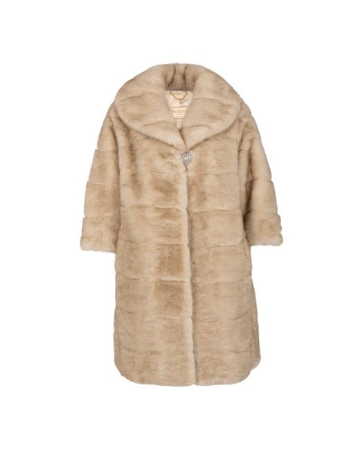 Santinni Natural Neutrals 'Hollywood' Faux Fur Coat