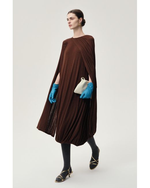 FRONT ROW SHOP Brown Opera Twisted Jersey Dress Cocoa
