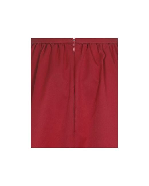 Miss Circle New York Ursel Crimson Gathered A-Line Midi Skirt