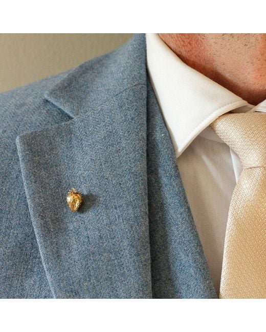 Lee Renee Yellow Strawberry Lapel Pin– for men