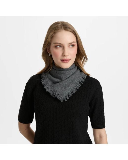 Mohair&Angora Gray Wool Foulard Caria
