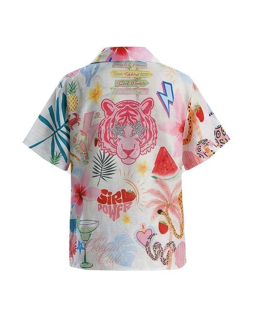 LOVEIST STORE Blue Nancy Printed Shirts