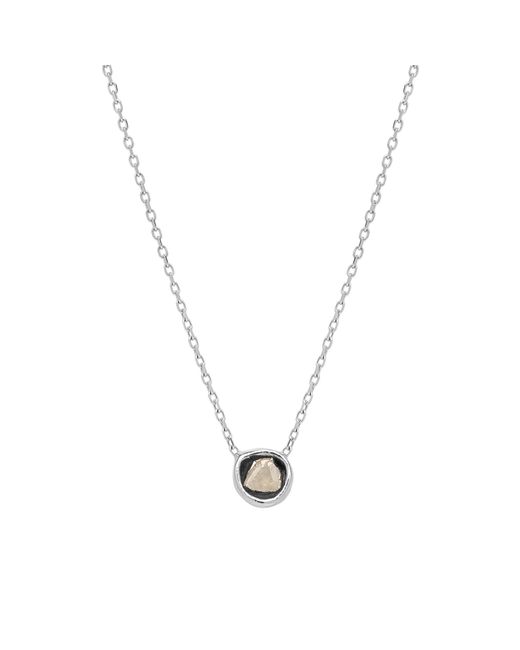 Spero London Metallic Sterling Raw Uncut Polki Diamond Necklace