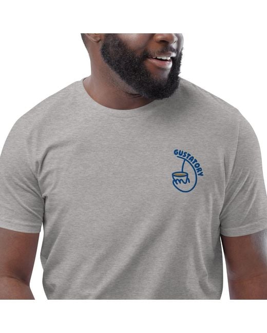 Anchor and Crew Gray Heather Gustatory Coffee Alchemist Organic Cotton Embroidered T-Shirt for men