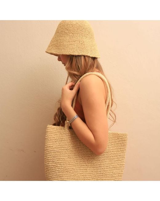 Springmoonatelier Natural Neutrals Bucket Raffia Hat
