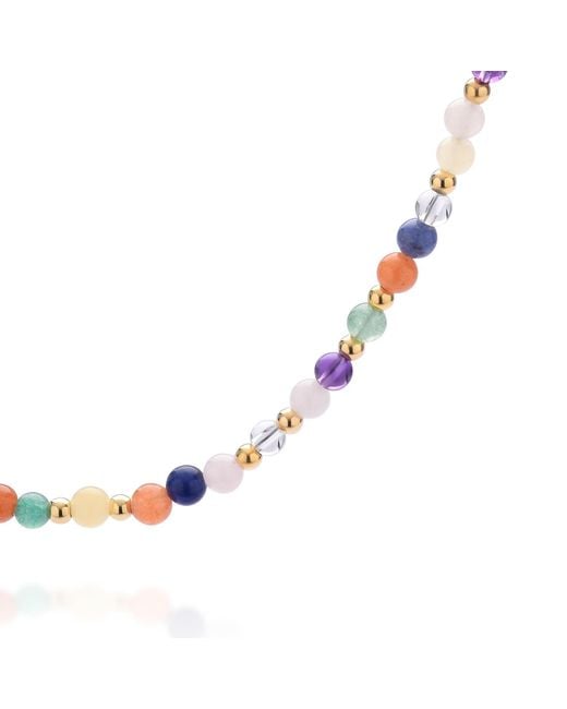 Nellou Jewellery Metallic Jewel Bead Chakra Necklace Plated Sterling
