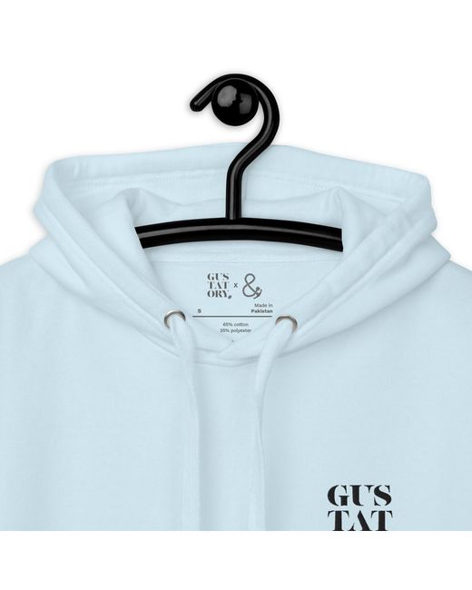 Anchor and Crew Blue Sky Gustatory Edinburgh Coffee Scene Cotton Blend Embroidered Hoodie for men