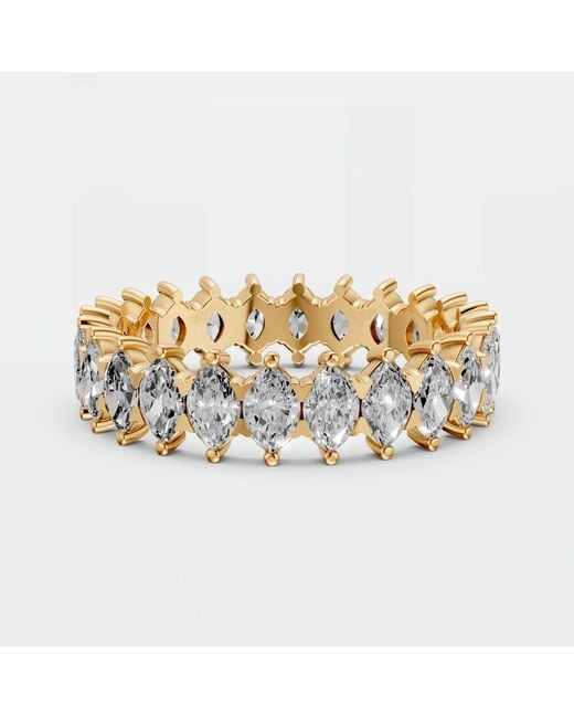 Aya Fine Jewelry Metallic Handcrafted Marquise Lab Diamond Eternity Band & Wedding Ring