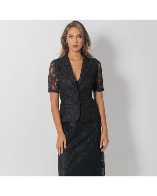 Maison Bogomil Black Jacket Made Of Lace On A Satin Base