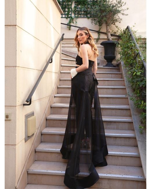 Tia Dorraine Black Hypnotic Glow Sheer Organza Overskirt