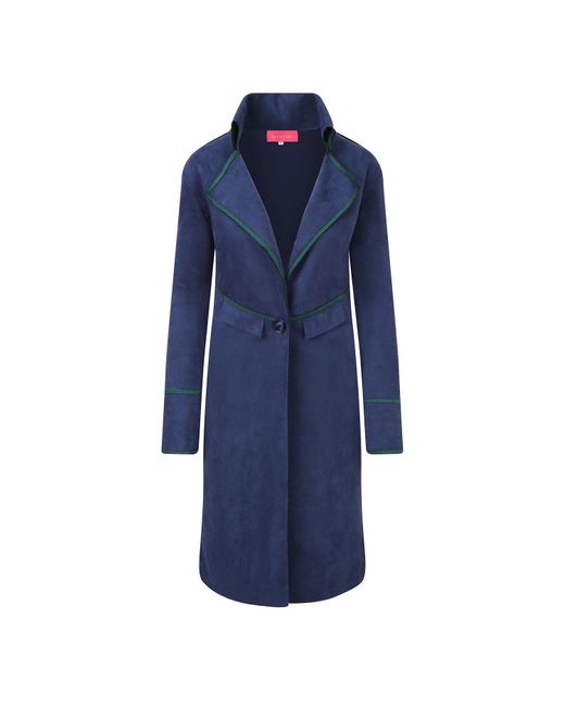 Beatrice von Tresckow Blue Faux Suede Pirate Coat
