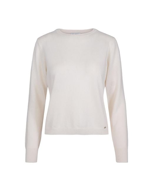 tirillm White Sasha Basic Cashmere Pullover With Round Neck, Off