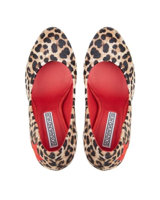 Rosamund Muir London Red Neutrals India Leopard Print Calf Hair With Star Heels