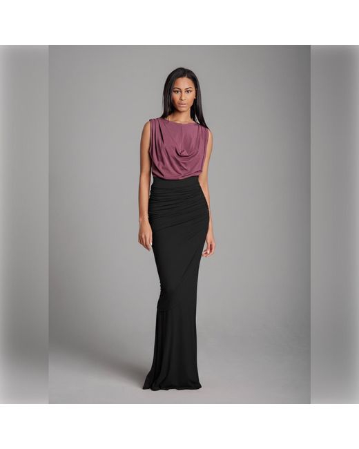 Imaatu Black Shaye Ruffled High-Waist Skirt – Sculpting & Adjustable Floor-Length