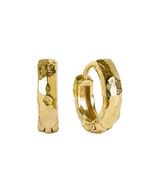 Charlotte's Web Jewellery Metallic Lakshmi Hammered Huggie Hoop Earrings