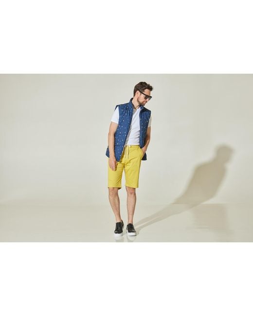 DAVID WEJ Yellow Plain Drawstring Shorts – for men