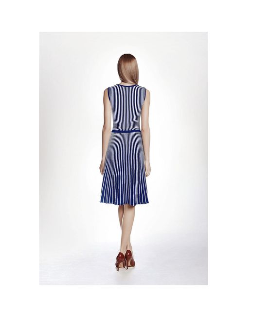 Rumour London Sienna Blue Striped Fit-and-flare Dress