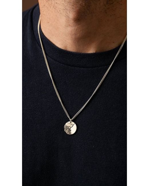 Posh Totty Designs Metallic Strata Kintsugi Disc Necklace for men