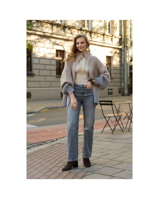Saachi Brown Zip Up Sequin Cardigan