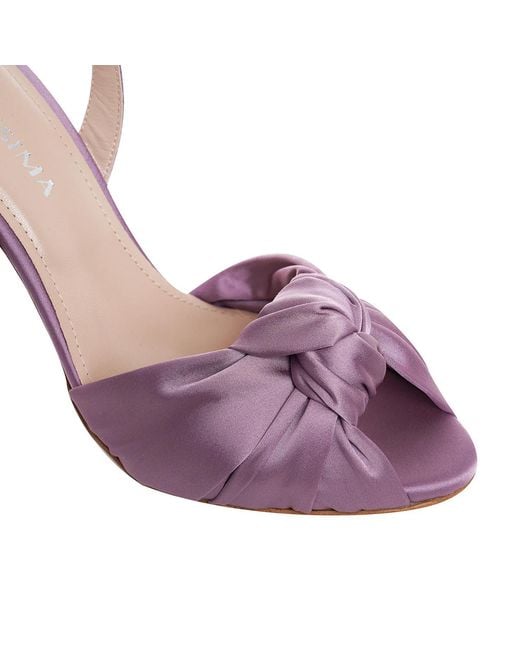 Ginissima Purple Sofia Satin Sandals