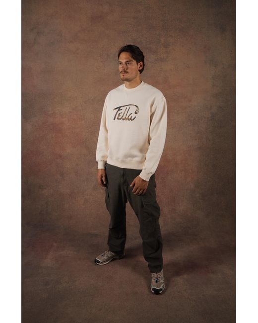 FELLA SWIM Natural Neutrals Gavan Oversized Camo Crewneck Sweater for men