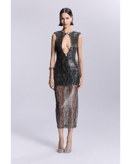 No'design Brown Borgia Cut-Out Long Dress