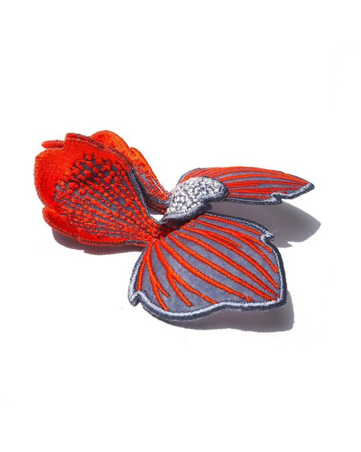 Nana Watanabe Click Flora Folded Dimensional Embroidered Earrings