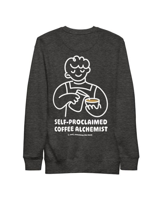 Anchor and Crew Gray Heather Gustatory Coffee Alchemist Cotton Blend Embroidered Sweatshirt for men