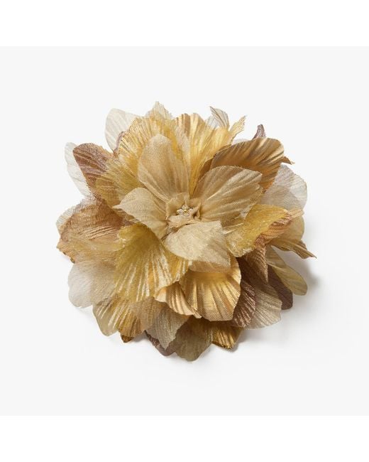 Helena Simon Metallic The Golden Poinsettia Floral Brooch