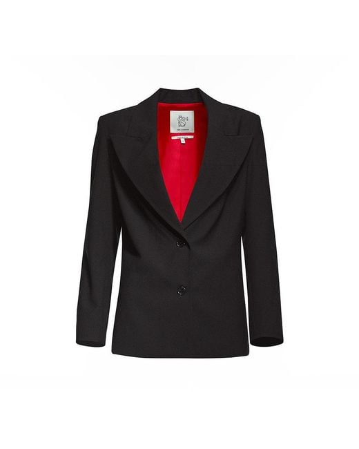 Maison sél Black Oversized Blazer Shoulder Jacket –