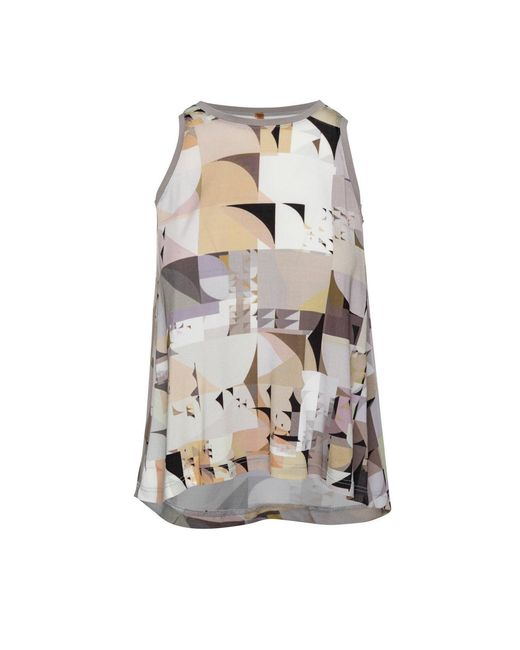 Conquista White Print Halter Neckline Top