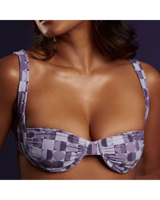 Patti Jane Swim Purple Stevie's Geo Underwire Bikini Top