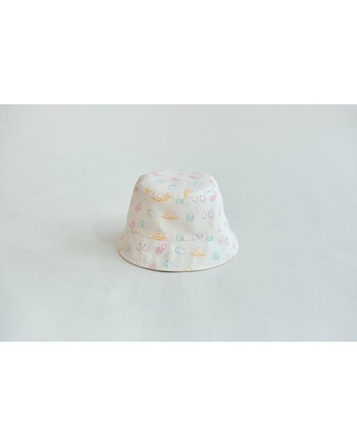 Lost Pattern Natural Neutrals Eggheads Cotton Reversible Bucket Hat